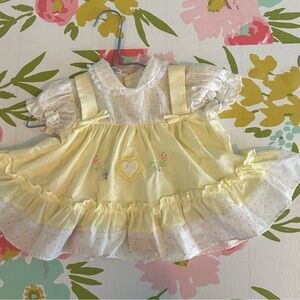 Vintage Baby Girl CRADLE TOGS Yellow and white 12 months